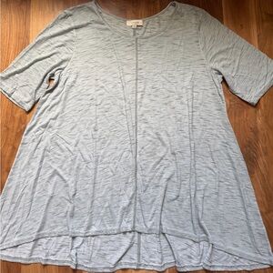 Eileen Fisher Pale Blue Scoop Neck Tunic with Center Seam